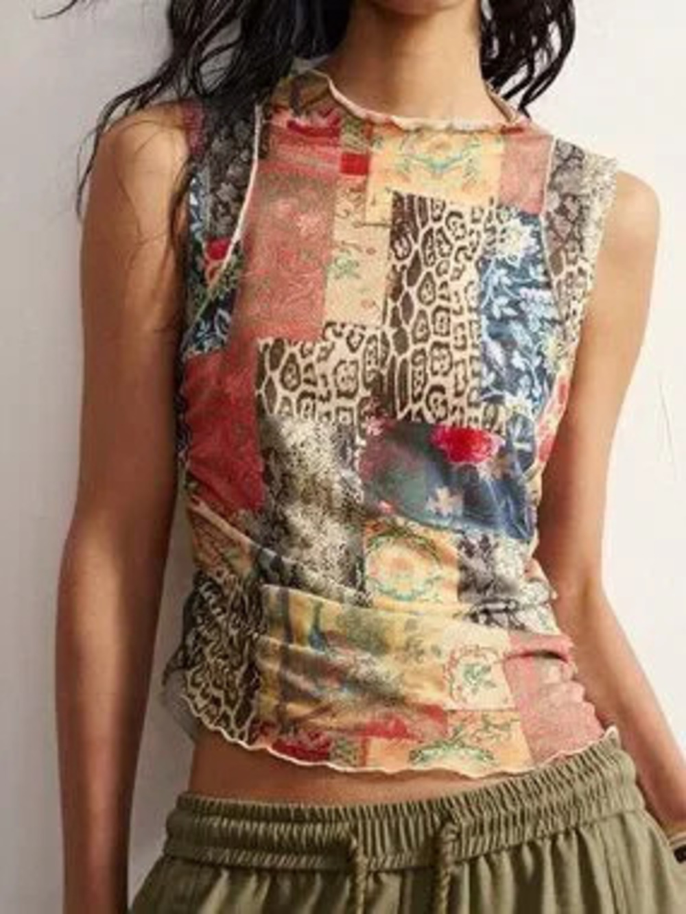 Multicolor Casual Women's Boho Vacation Tank Top